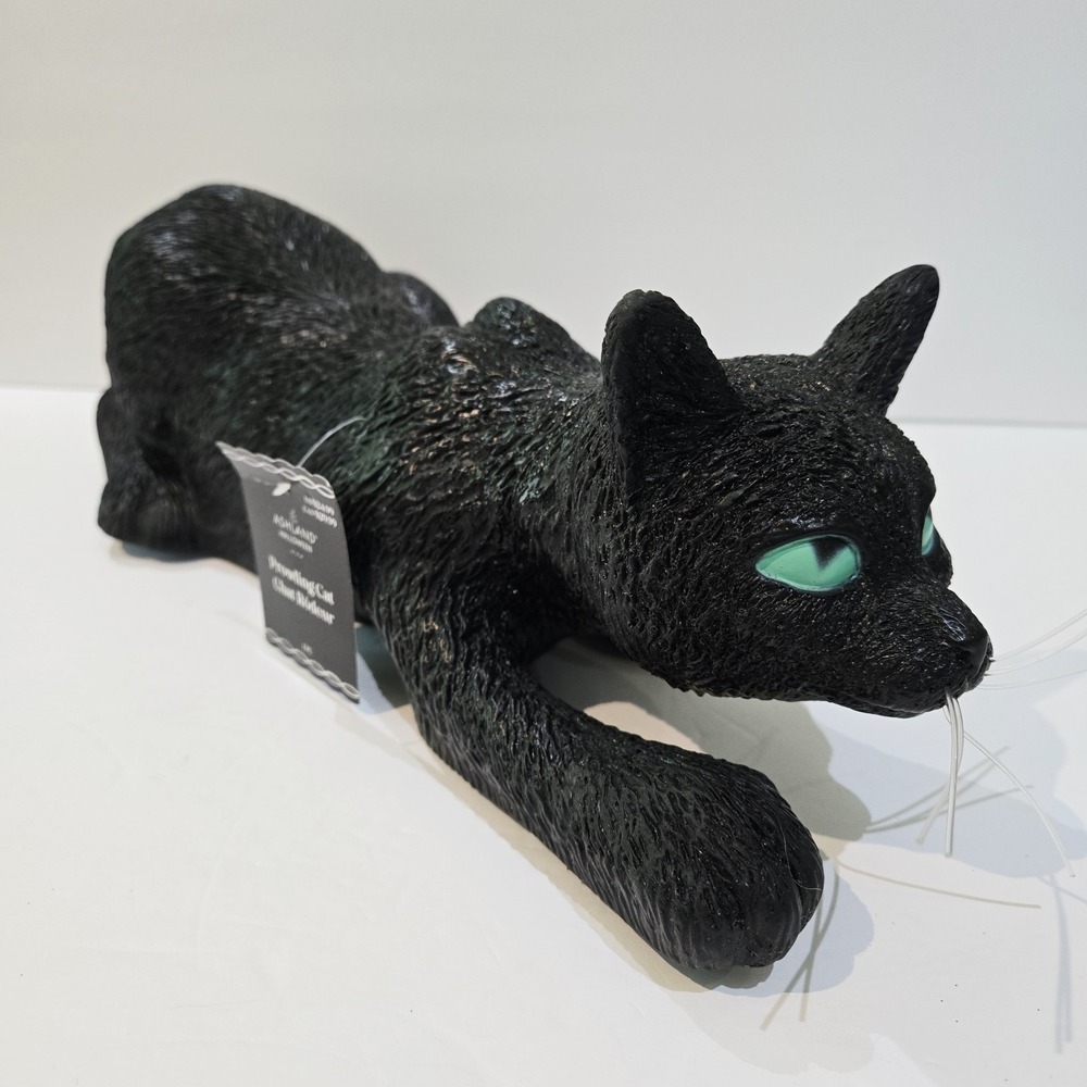 Halloween 16" Prowling Black Cat Decor NEW Ashland Rubber